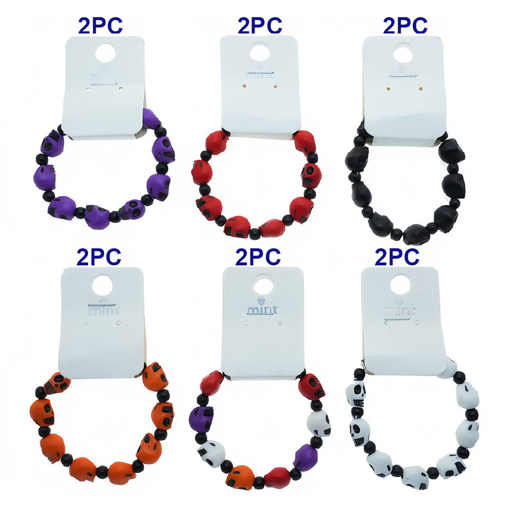 Halloween Skull Bead Bracelet