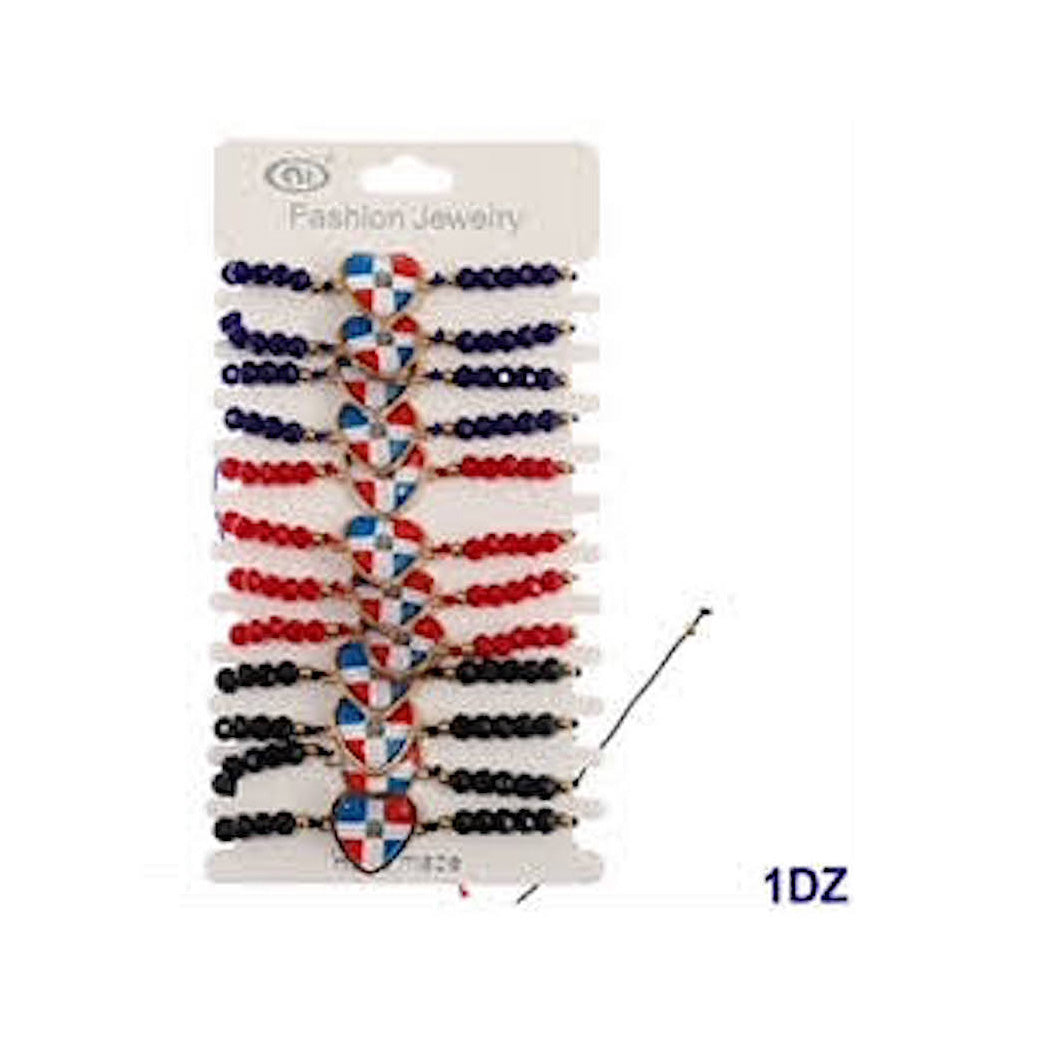 Dominican Republic Flag Adjustable Thread Bracelet