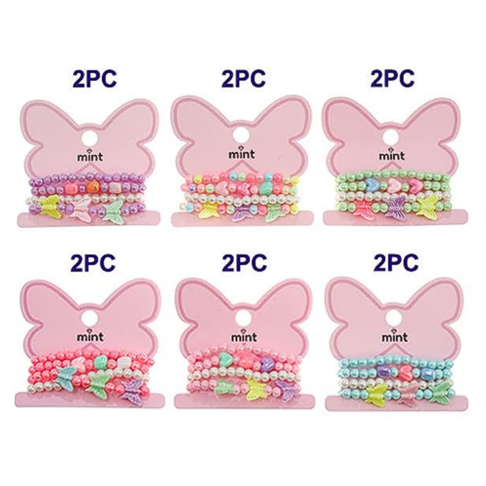 Butterfly Bead Stretch Bracelet Set