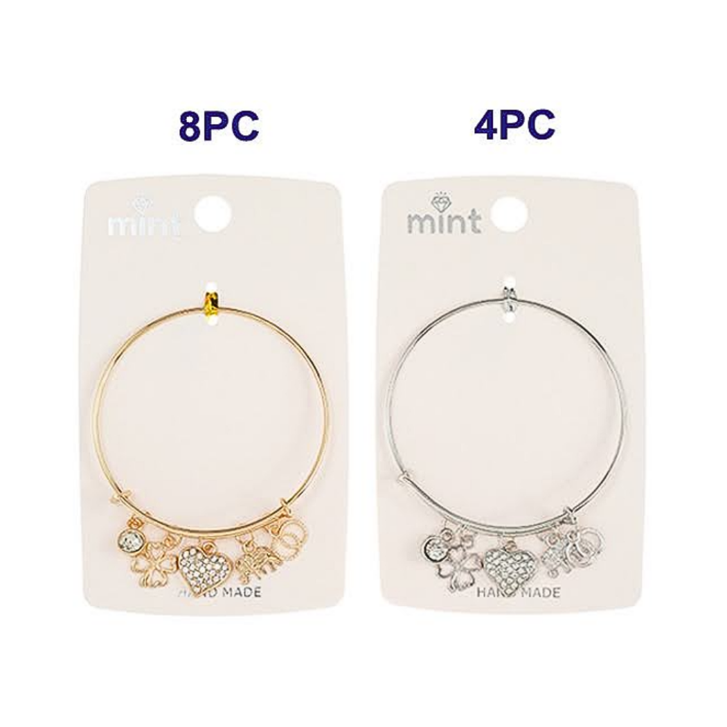 Heart Charm Bangle Bracelet