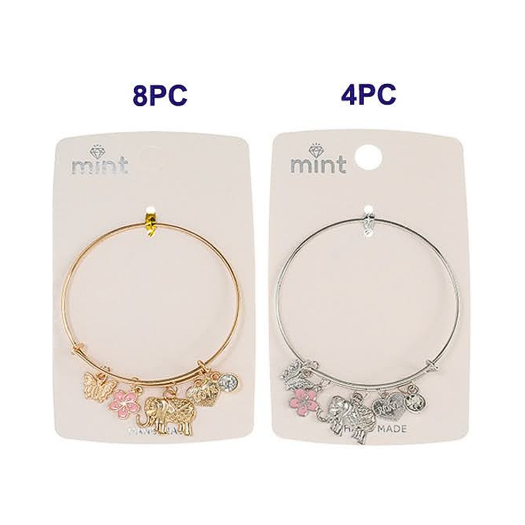 Elephant Charm Bangle Bracelet