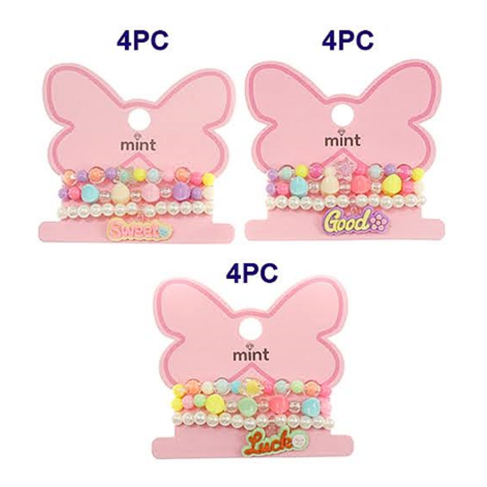 Words Bead Stretch Bracelet Set