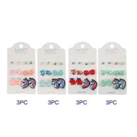 6 Pair Unicorn Stud Earring Set