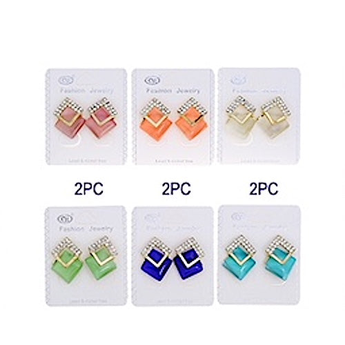 Cats Eye Square Post Earring