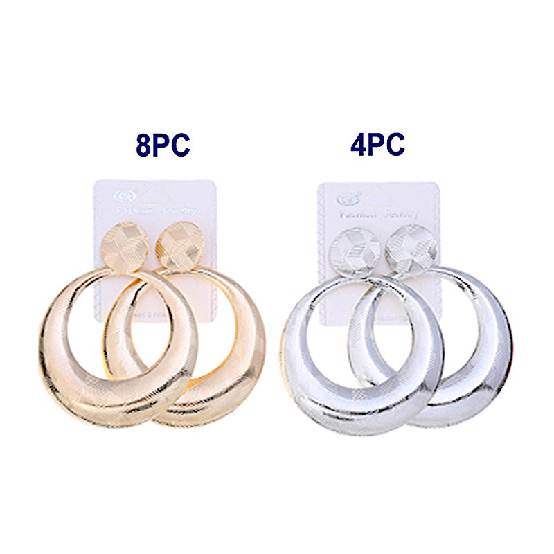 Etched Gold Disc Earring