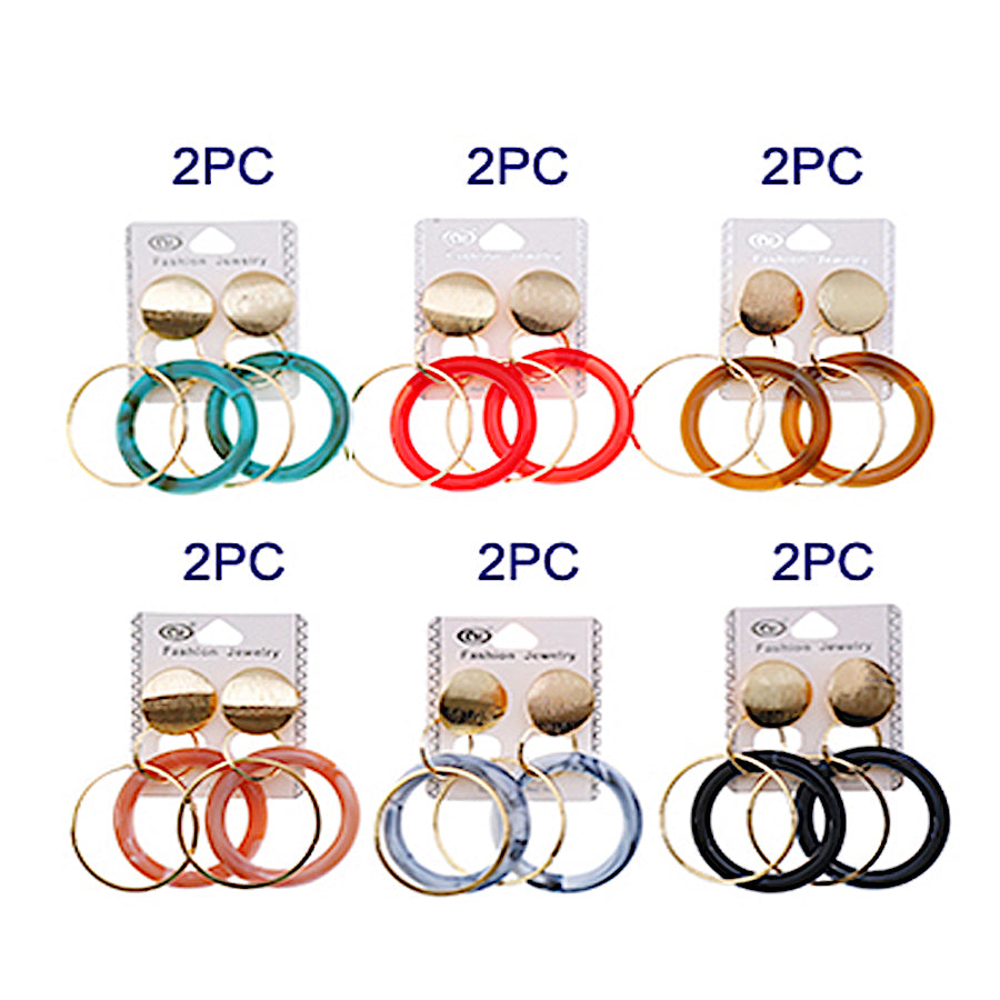 Resin Dangle Orange Round Earring