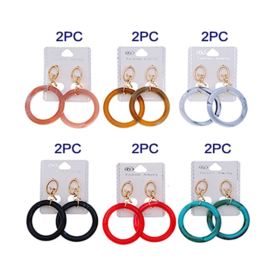 Resin Dangle Blue Round Earring