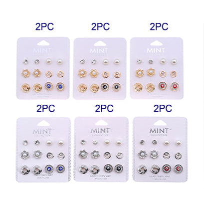 6 Pair Evil Eye Stud Earring Set