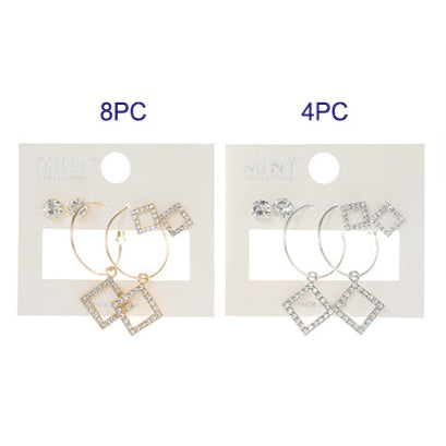 3 Pair Square Earring Set