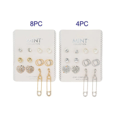 6 Pair Paperclip Stud Earring Set