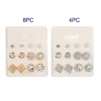 6 Pair Stud Earring Set