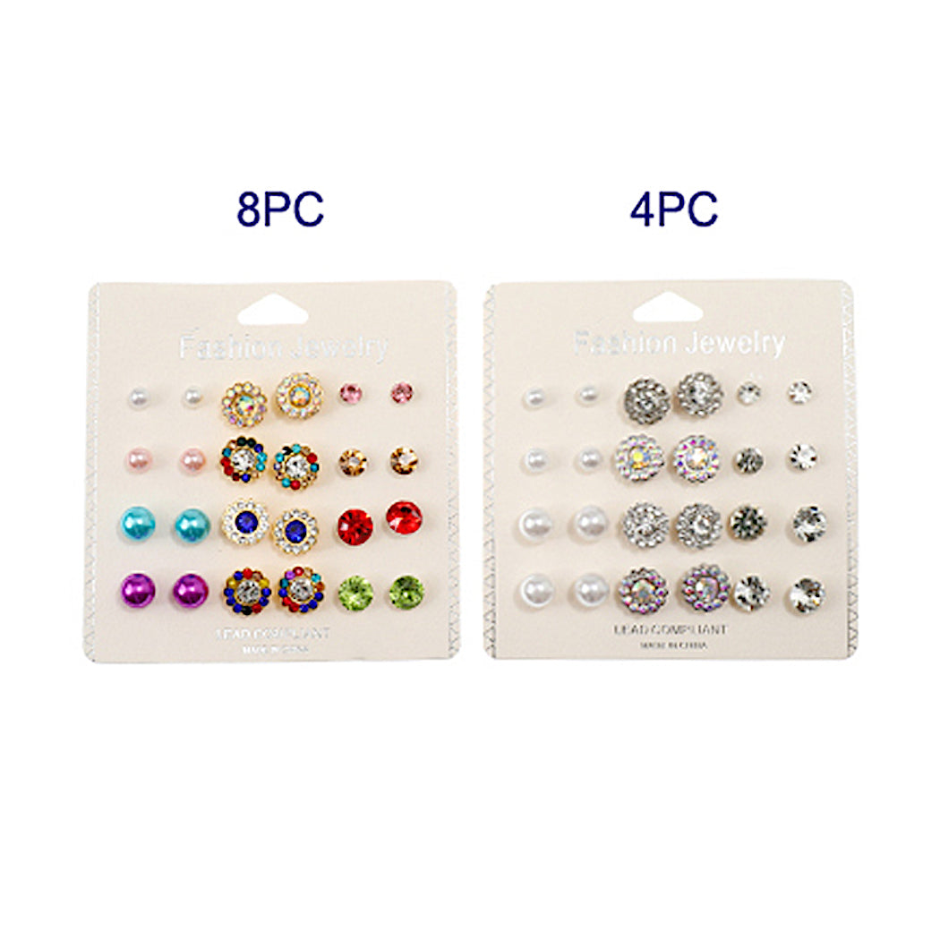 12 Pair Stud Earrings Set