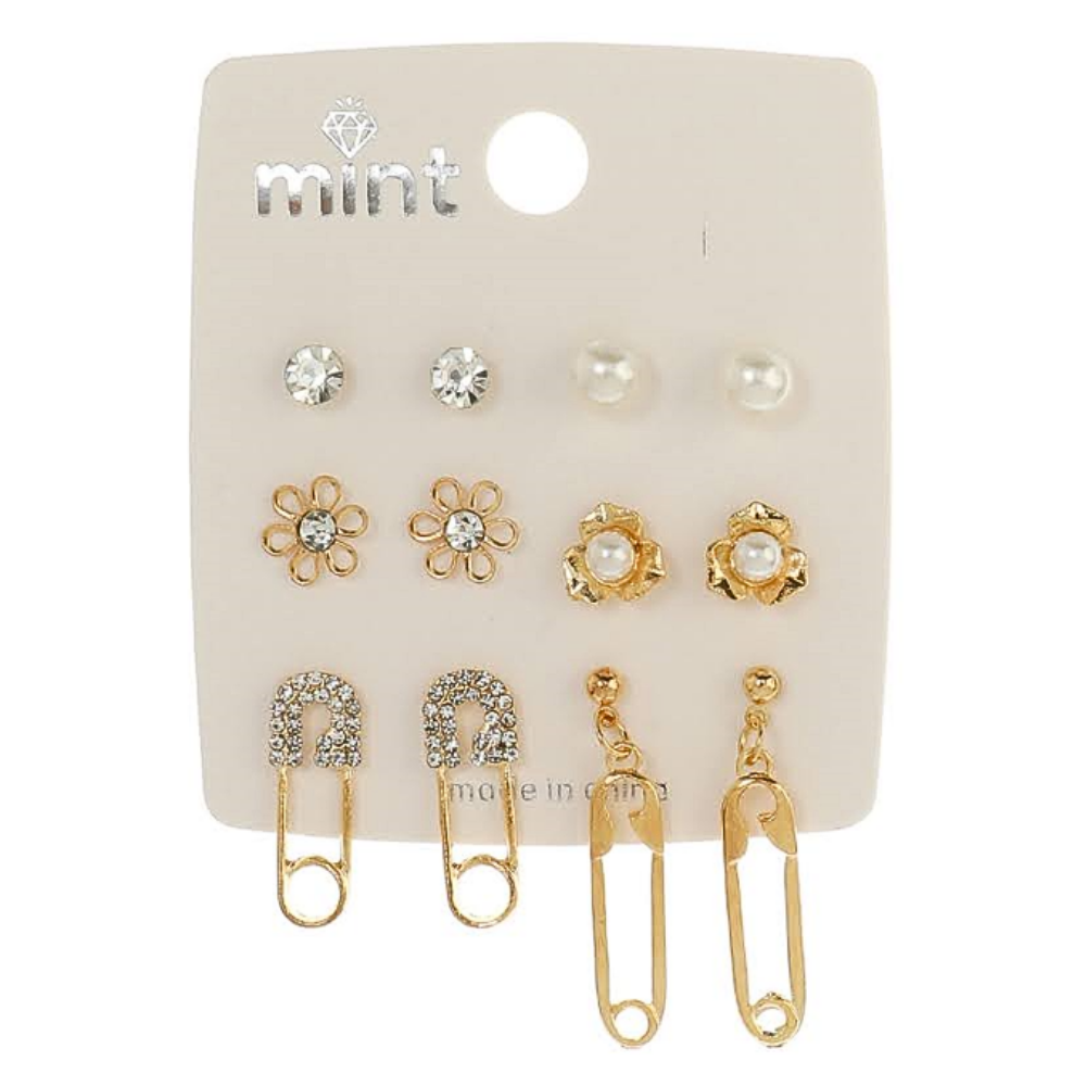 JAE39817 - 6 Pair Paperclip Earring Set