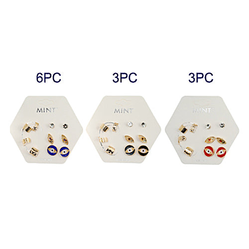 Evil Eye Stud Earring & Ear Cuff Set