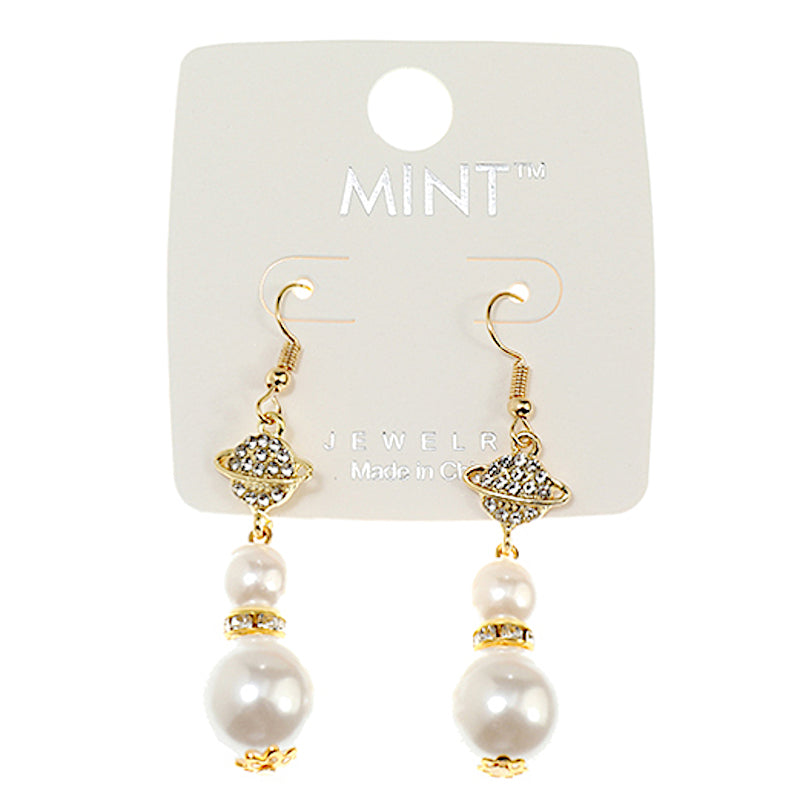 Pearl Drop Planet Earring