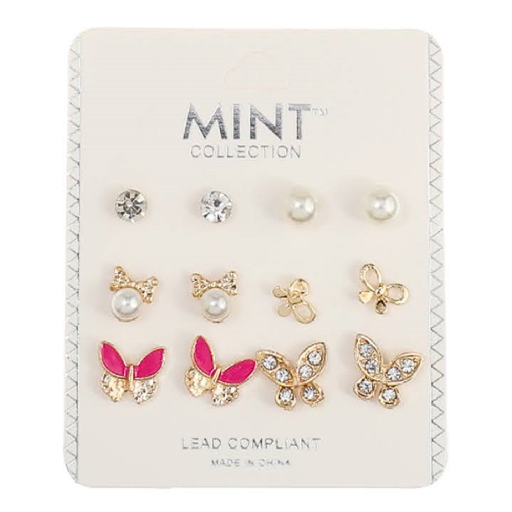 JAE40658 - 6 Pair Butterfly Earring Set