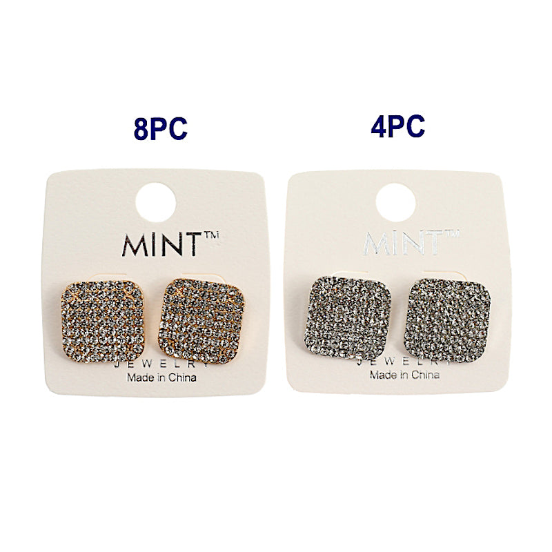 Pavé Square Post Earring