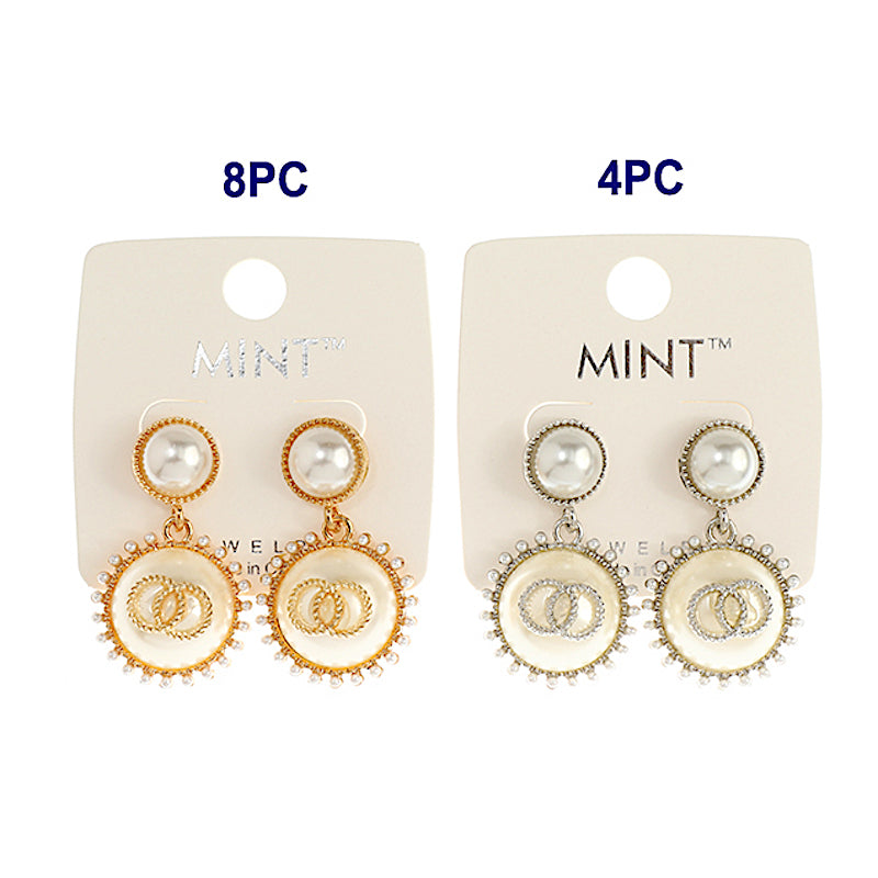 Double Circle Pearl Earring