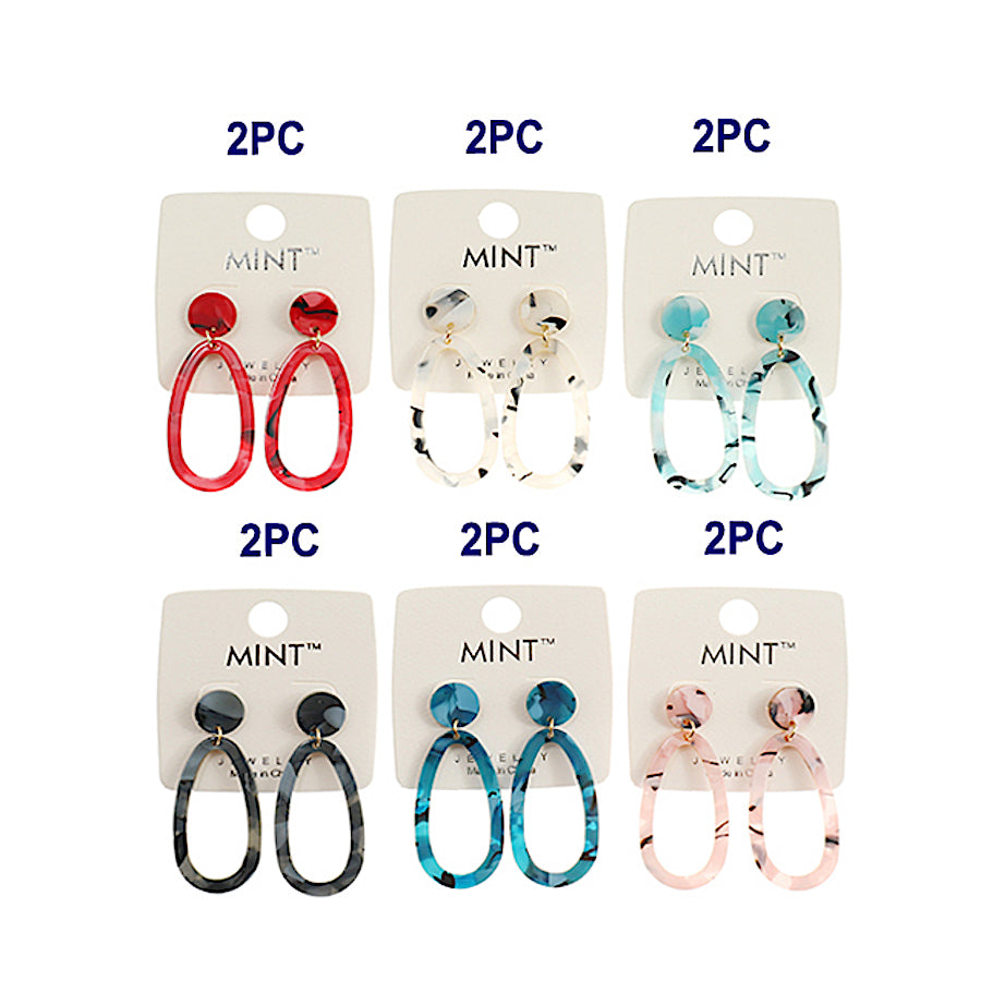 Resin Dangle Red Droplet Earring