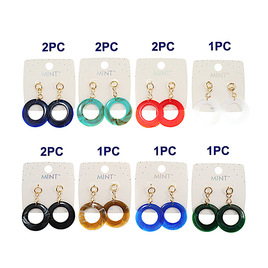 Resin Circle Drop Earring