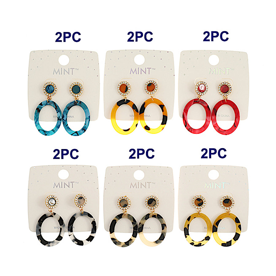 Resin Oval Drop Earring