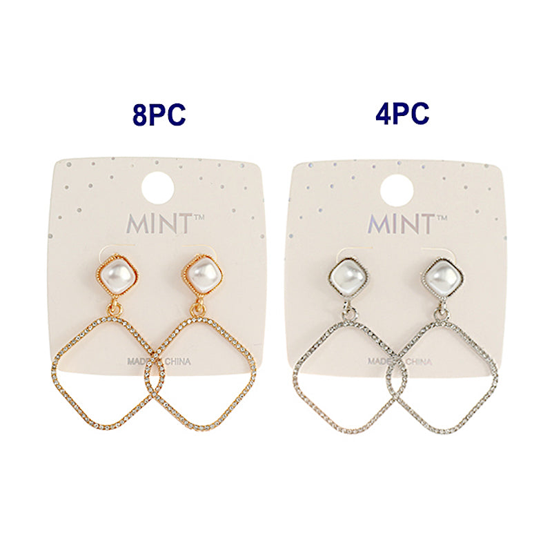 Pavé Rhinestone Pearl Earring