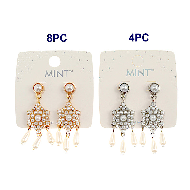 Pearl Cluster Drop Earring