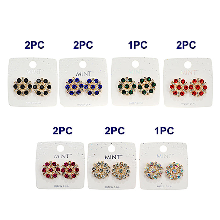 Crystal Flower Post Earring