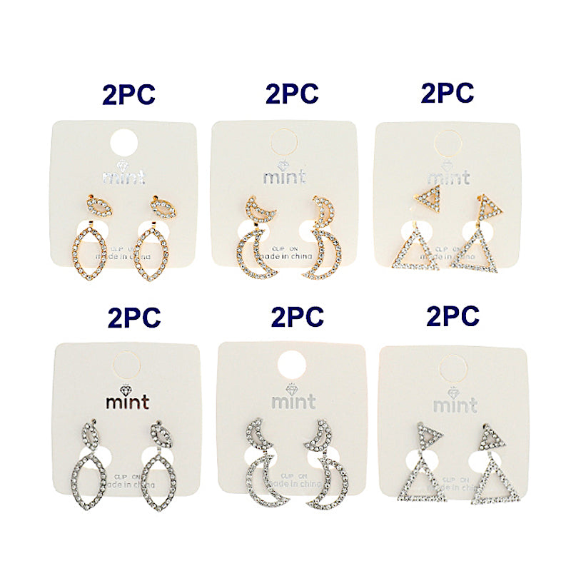 Rhinestone Front Back Dangle Earring