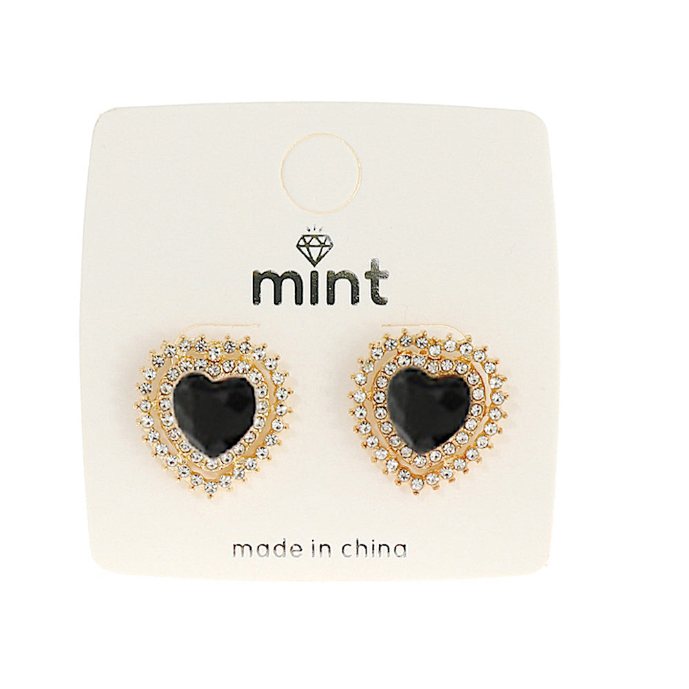 JAE43200BK - Black Heart Post Earring