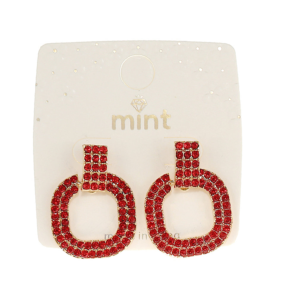 JAE43202-4C - Rhinestone Link Earring