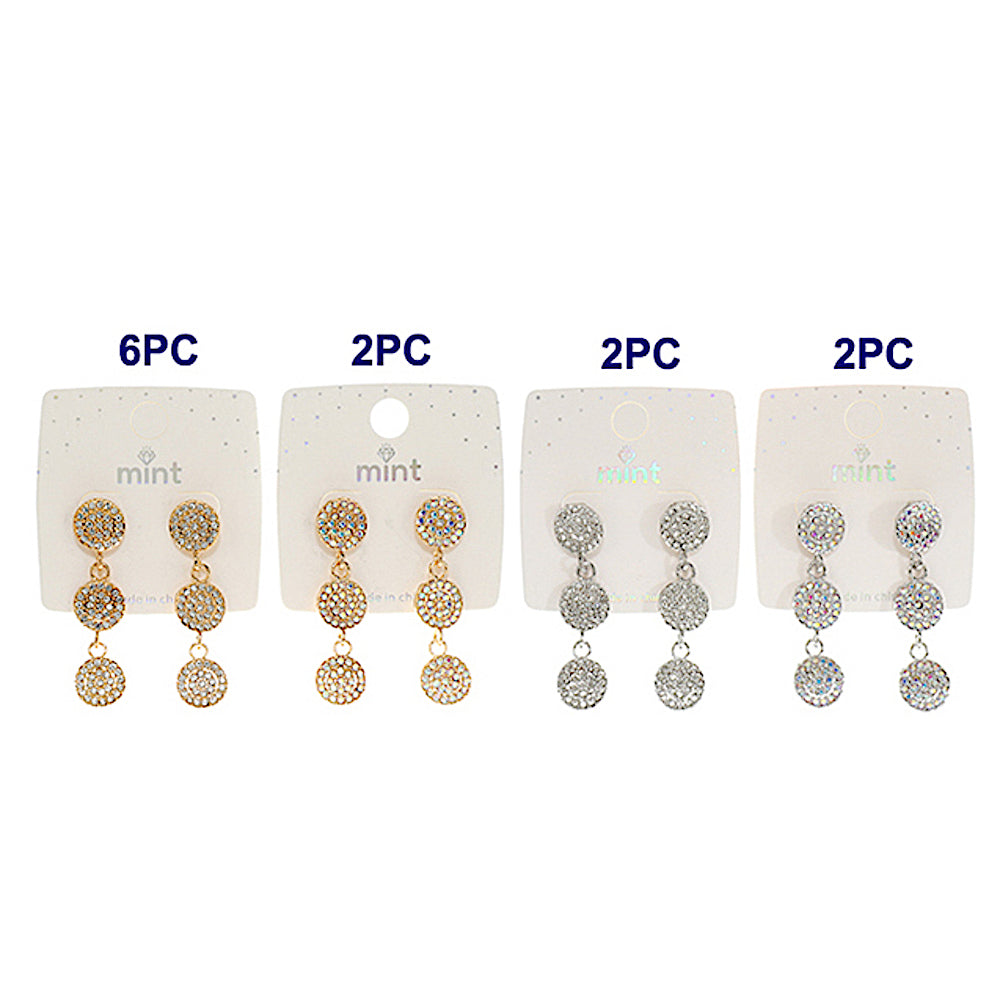 Rhinestone Circle Cascade Earring