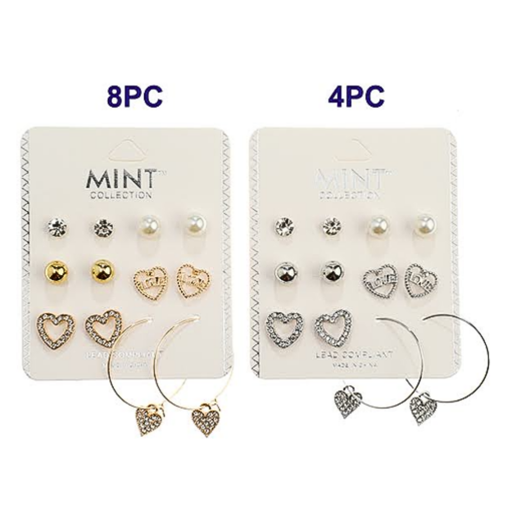 JAE43537 - 6 Pair Heart Earring Set