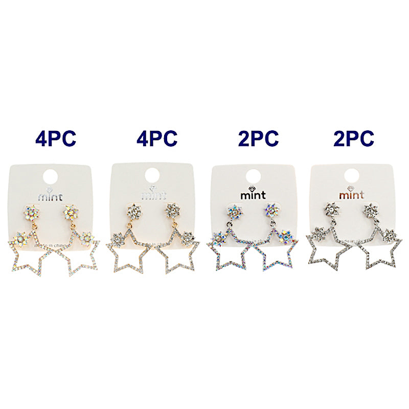 Rhinestone Star Drop Earring