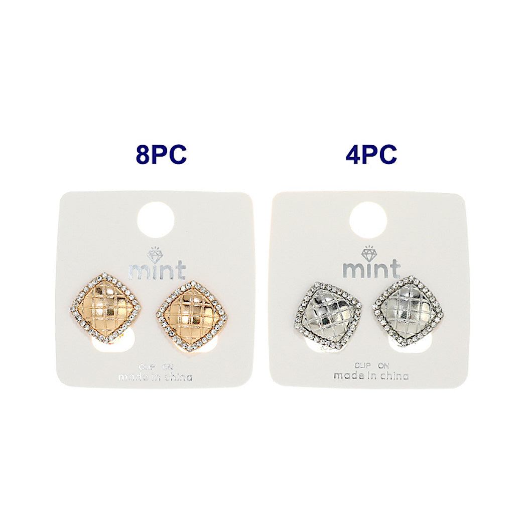 Clip On Quilted Earrings