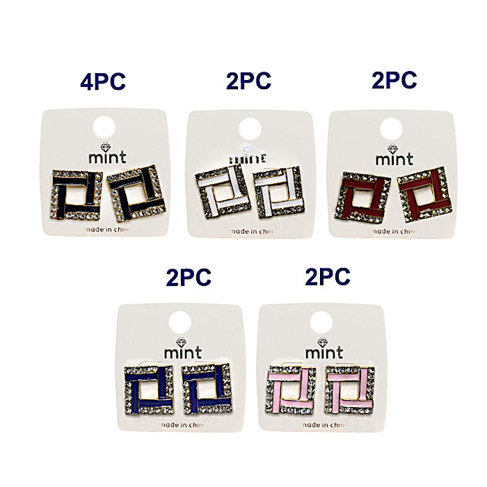 Enamel Square Post Earring