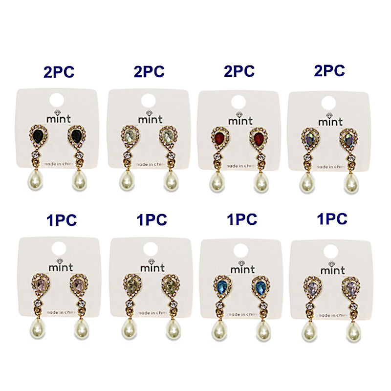 Crystal Pearl Drop Earrings