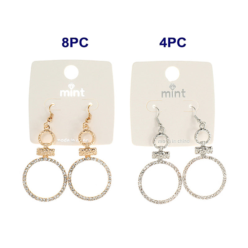 Rhinestone Circle Metal Earring