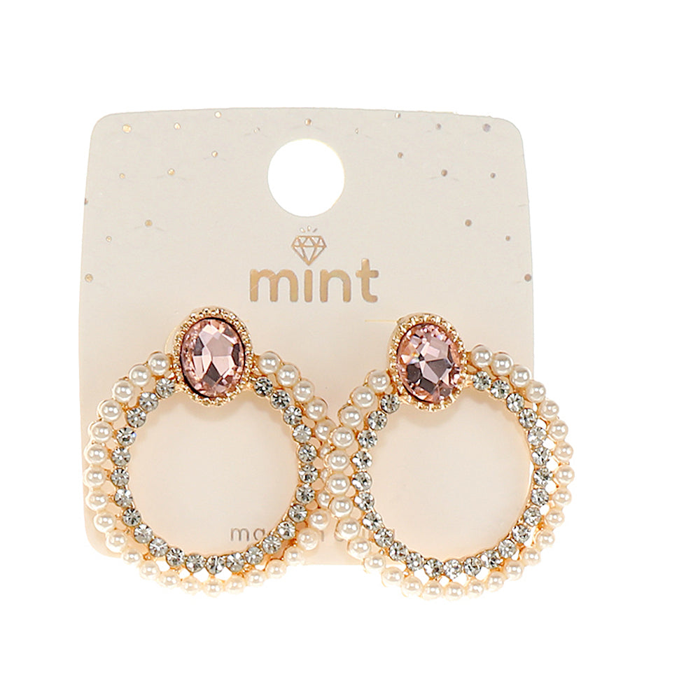 Pearl Circle Statement Earring
