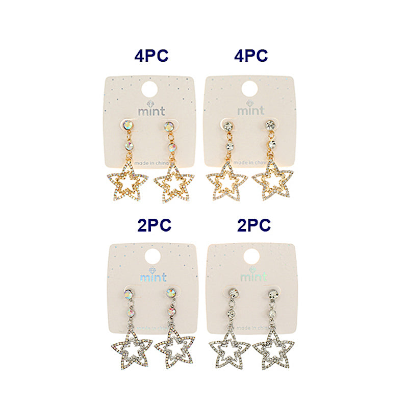Rhinestone Star Drop Earring