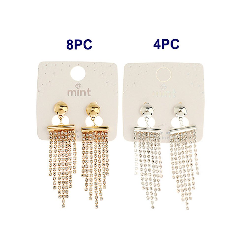Clip On Rhinestone Chandelier Earring