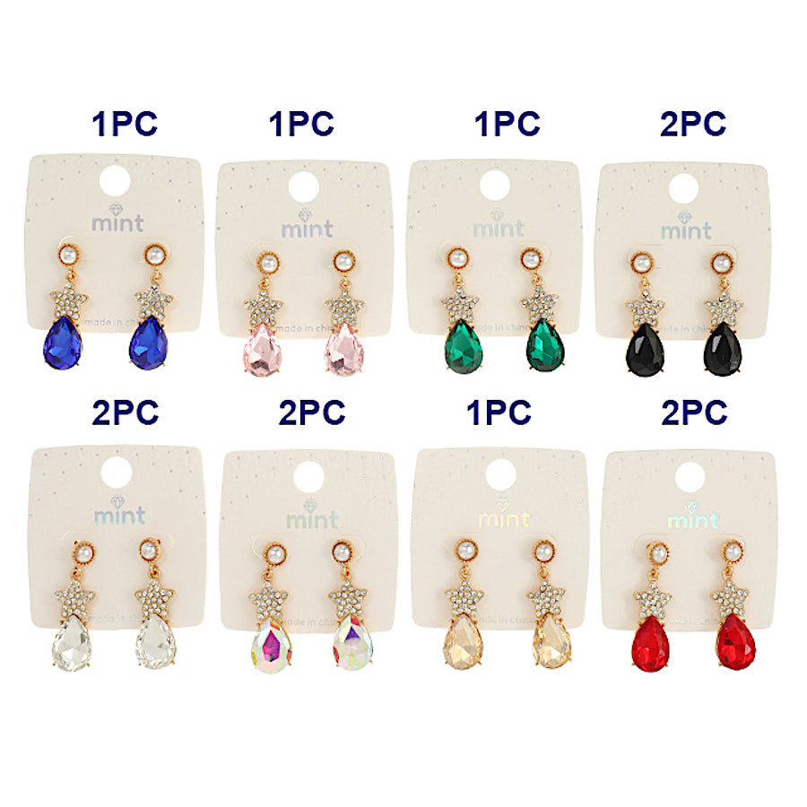 Crystal Star Drop Earring