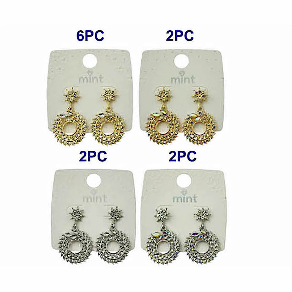 JAE45363 - Rhinestone Wreath Earring