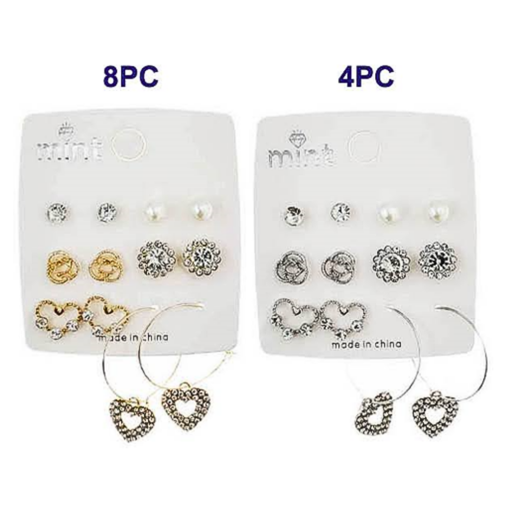 JAE45594 - 6 Pair Heart Earring Set