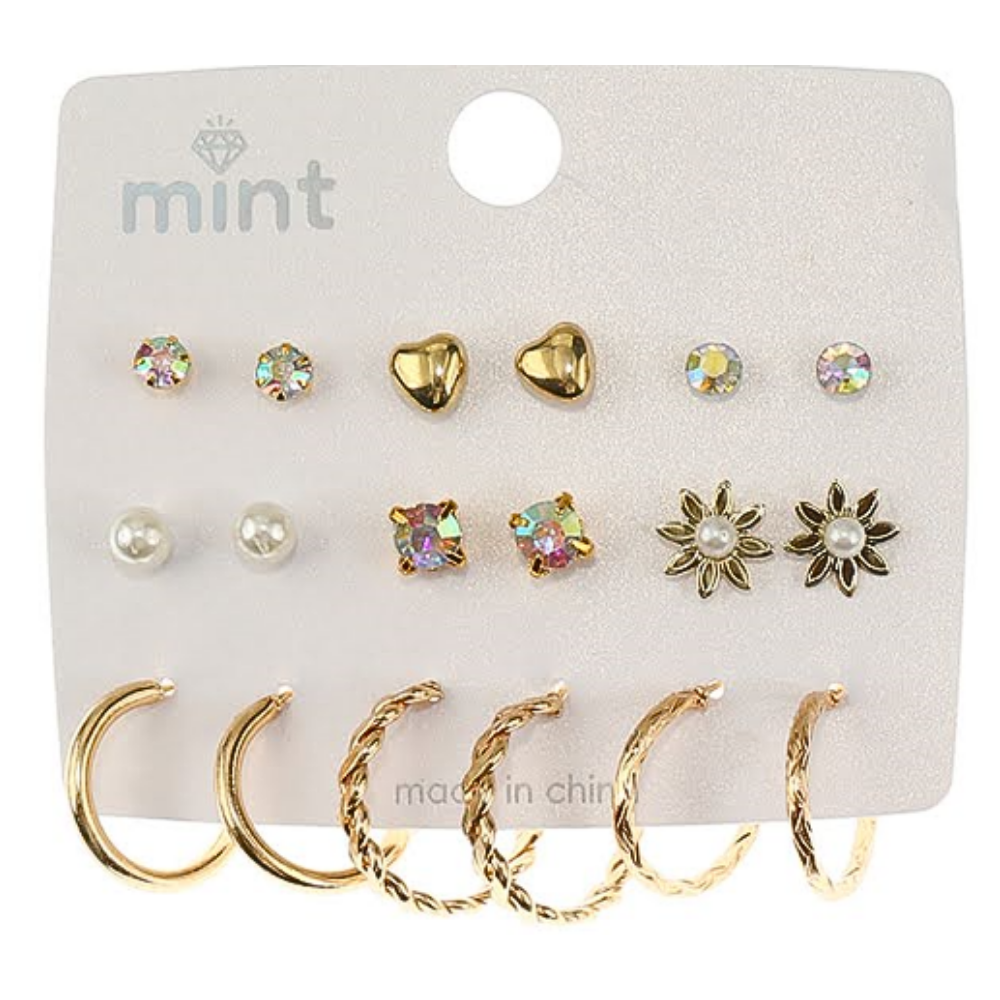 JAE45658 - 9 Pair Earring Set