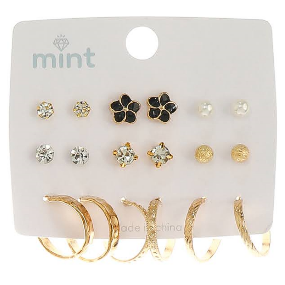 JAE45659 - 9 Pair Earring Set