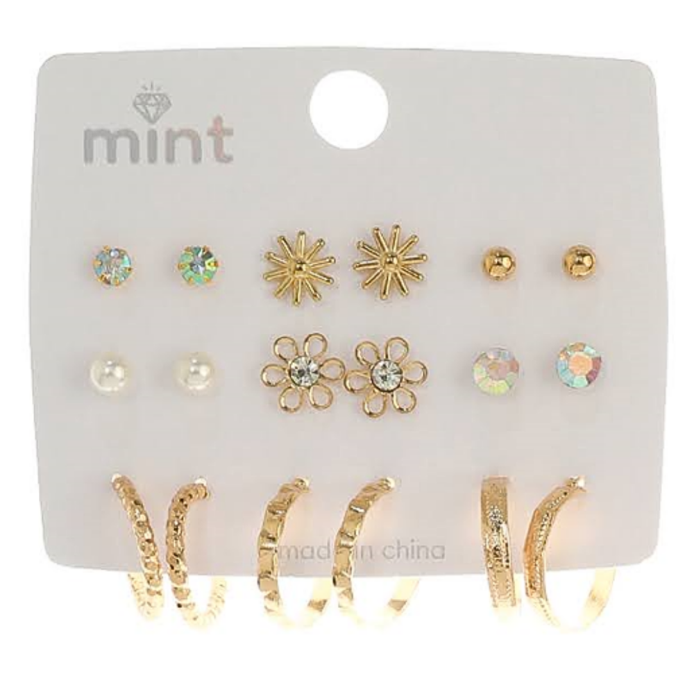 JAE45668 - 9 Pair Earring Set