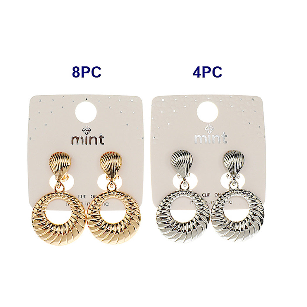 Clip On Metal Disc Earring