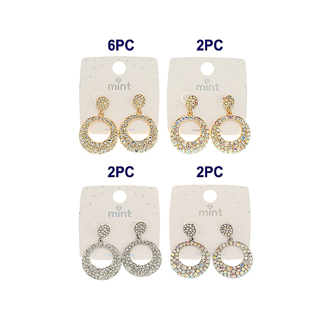 Pavé Circle Drop Earrings