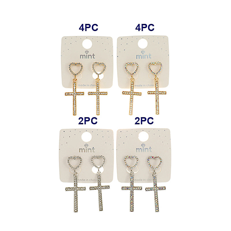 Rhinestone Cross Earring